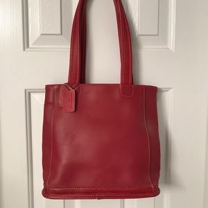 Vintage Coach Red Leather Tote